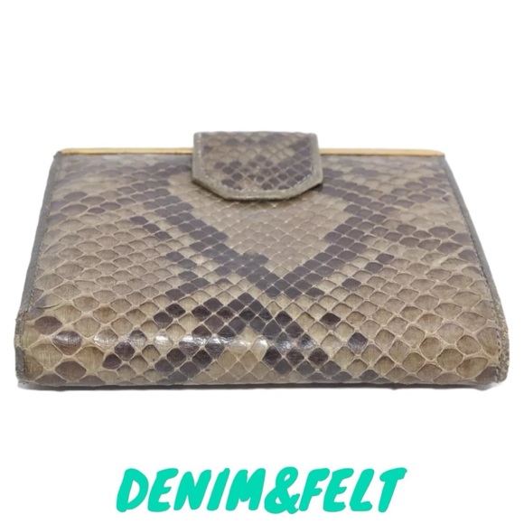 Valentino Brown Snake Pattern Clasp Bi-Fold Leather Wallet | RARE | PRELOVED🩶🐍 - Picture 5 of 9